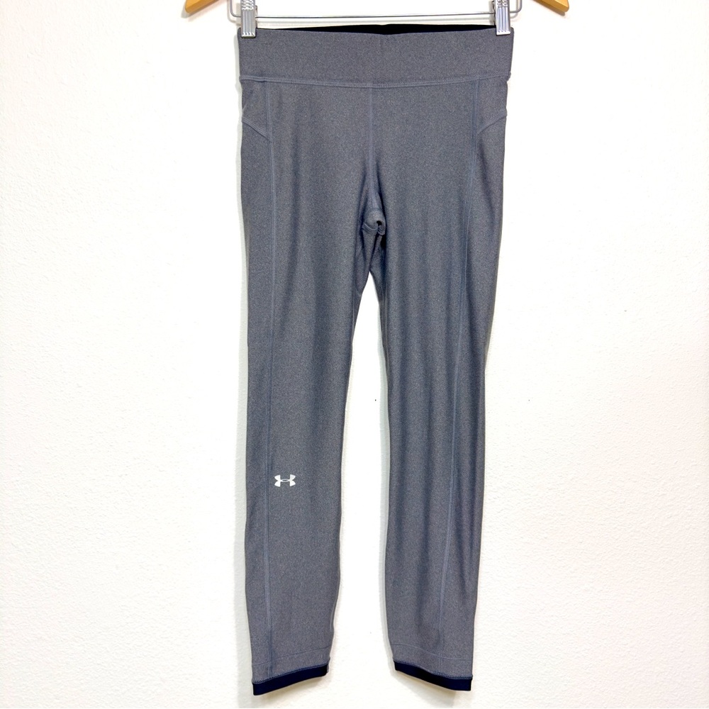 Under Armour 7/8 Compression Heatgear Black Gray Active Training Leggings, S
